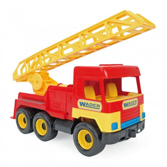 ladderwagen 40 cm rood/geel