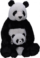 knuffel Pandabeer 58 cm junior pluche zwart/wit 2-delig