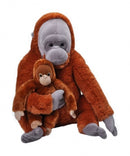 knuffel Orang-oetan junior 76 cm pluche oranje 2-delig