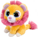 knuffelleeuw junior 13 x 10 cm pluche oranje/roze