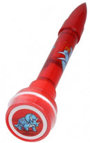 pen met stempel triceratops junior 12,7 cm rood