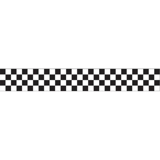 crêpeband geblokt 7 x 914 cm zwart/wit