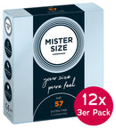 Mister Size 57mm 12x pack of 3