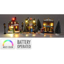 Dorpstraat met Verlichte Kersthuisjes - Wintertafereel