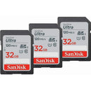 Sandisk SDHC Ultra Geheugenkaart 32GB 120mb/s CL10 3 Pack