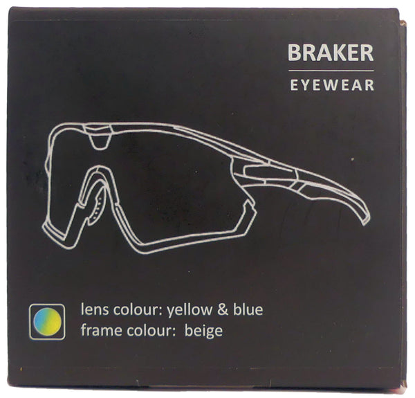 Fietsbril Kross Braker UV400 verwisselbare lenzen - beige frame