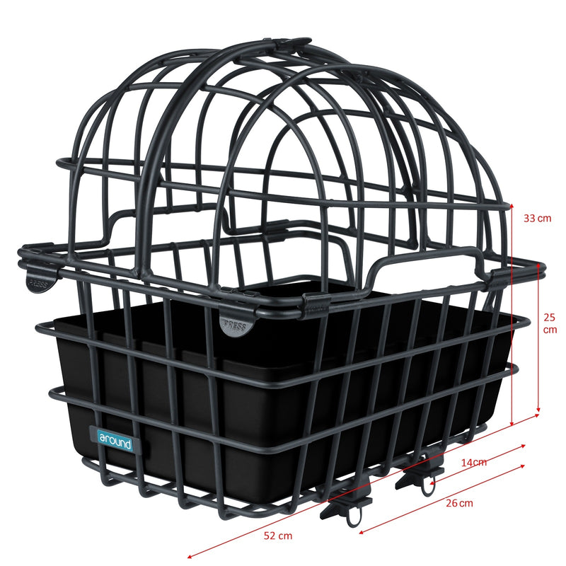 Dierenfietsmand Around Luna XL incl. Around fix system - mat zwart