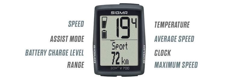 Fietscomputer Sigma EOX View 700 - zwart