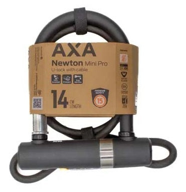 Beugelslot Axa Newton Mini Pro + Cable 100/10 - zwart