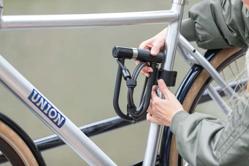 Beugelslot Axa Newton Mini Pro + Cable 100/10 - zwart