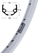 Velg Ryde ZAC 19 28" / 622*19C - zilver
