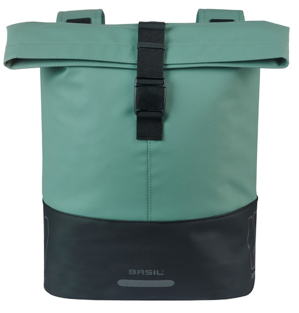 Dubbele fietstas Basil Cove 28-32L 14 x 29 x 36 cm - groen/zwart