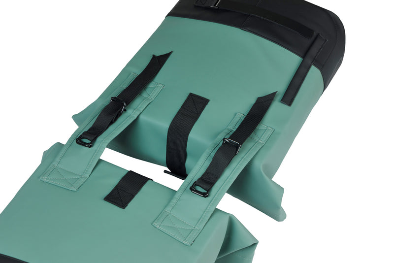 Dubbele fietstas Basil Cove 28-32L 14 x 29 x 36 cm - groen/zwart
