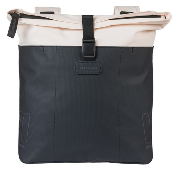 Dubbele fietstas Basil Vive 28-35L 14 x 30 x 38 cm - wit/zwart