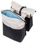 Dubbele fietstas Basil Vive 28-35L 14 x 30 x 38 cm - wit/zwart