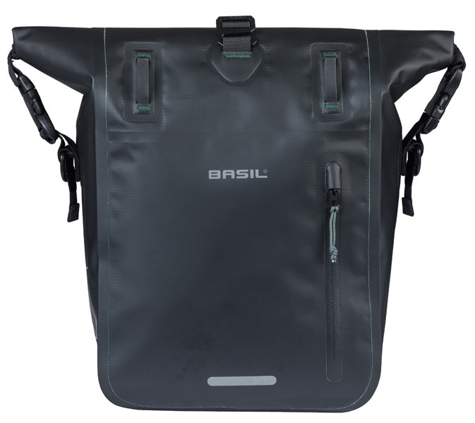 Enkele fietstas Basil Rivo M tarpaulin MIK 12-15L 14 x 25 x 38 cm - zwart