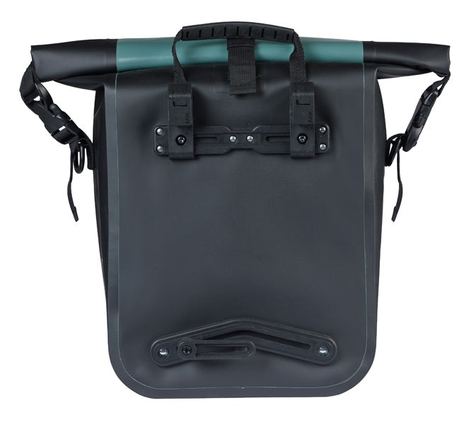 Enkele fietstas Basil Rivo M tarpaulin MIK 12-15L 14 x 25 x 38 cm - groen/zwart