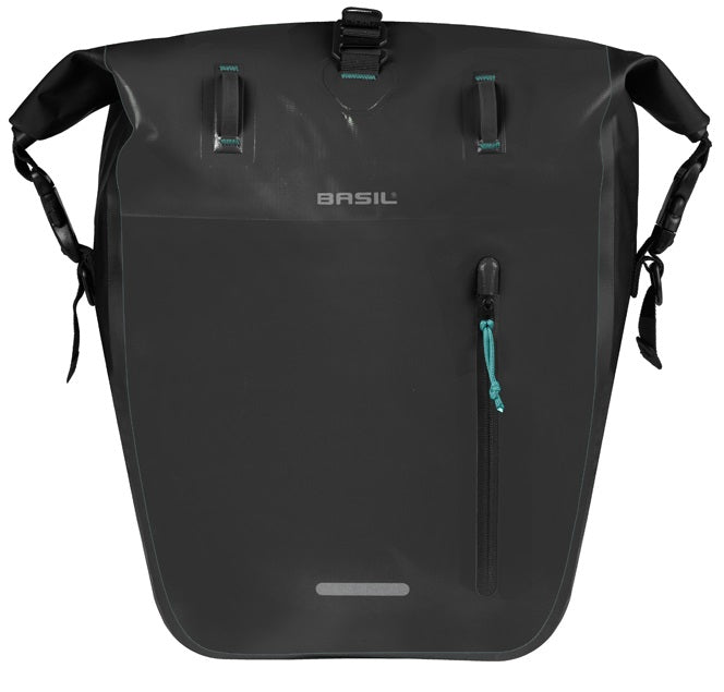 Enkele fietstas Basil Rivo L tarpaulin MIK 25-31L 14 x 28 x 43 cm - zwart