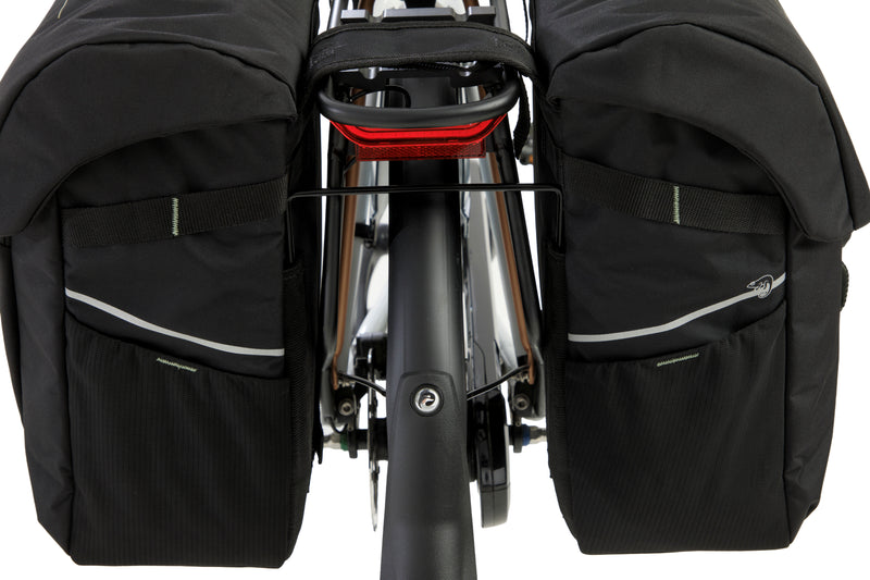 Dubbele fietstas New Looxs Vigo Double - 40 liter - 30 x 19 x 40 cm (2x) - Black-Green