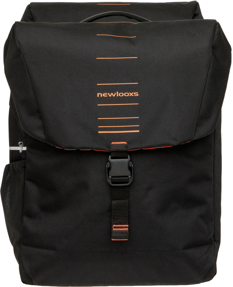 Dubbele fietstas New Looxs Vigo Double RackTime 2.0 - 40 liter - 30 x 19 x 40 cm (2x) - Black-Orang