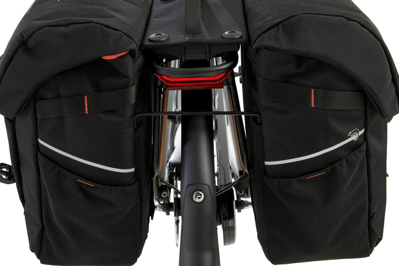 Dubbele fietstas New Looxs Vigo Double RackTime 2.0 - 40 liter - 30 x 19 x 40 cm (2x) - Black-Orang