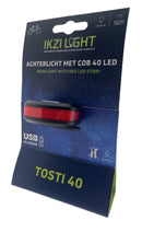 Achterlicht IkziLight Tosti 40 COB led, USB-oplaadbaar