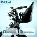 Kinderzitje voor Qibbel Air - Midnight Black - inclusief stuurpenadapter voor geïntegreerde kabels