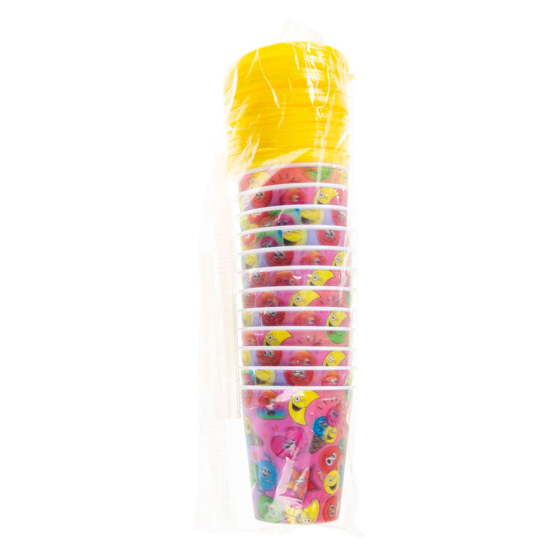 Beker met Deksel en Rietje Lachgezicht, 12st.