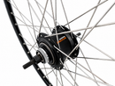 Achterwiel 28 inch Nexus 7 naaf (zwart) - ZAC2000 velg (zwart/zilver) met RVS spaken - voor schijfr