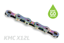 Fietsketting KMC X12L Aurora Blue - 126L, waxed