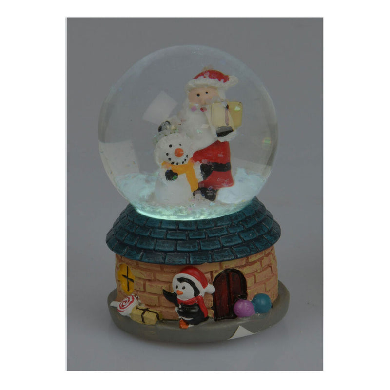 Waterbal met Kerstman met Led, 4, 5cm