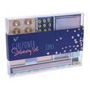 Schrijfwarenset Goud/Paars, 22dlg.