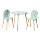 Houten Set Tafeltje met 2 Stoelen Dinosaurus - Blauw