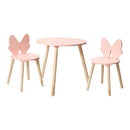 Houten Set Tafeltje met 2 Stoelen Vlinder - Roze
