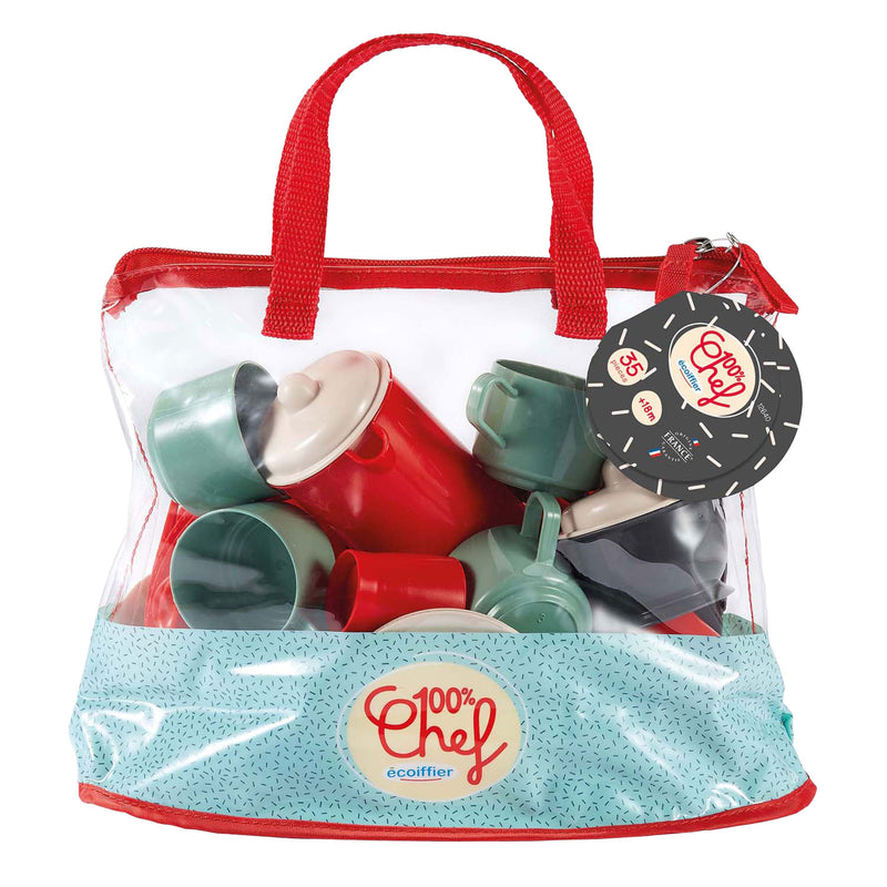 Ecoiffier 100% Chef Servies Set in Tas