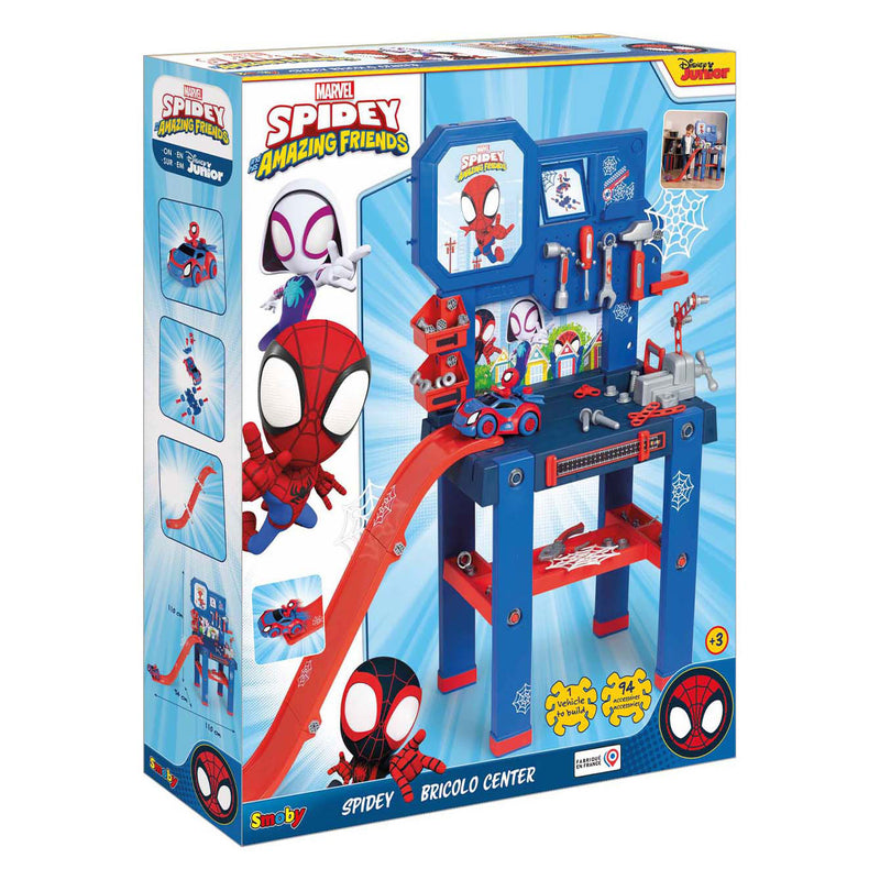 Smoby Spidey Bricolo Werkbank met Racebaan, 90dlg.