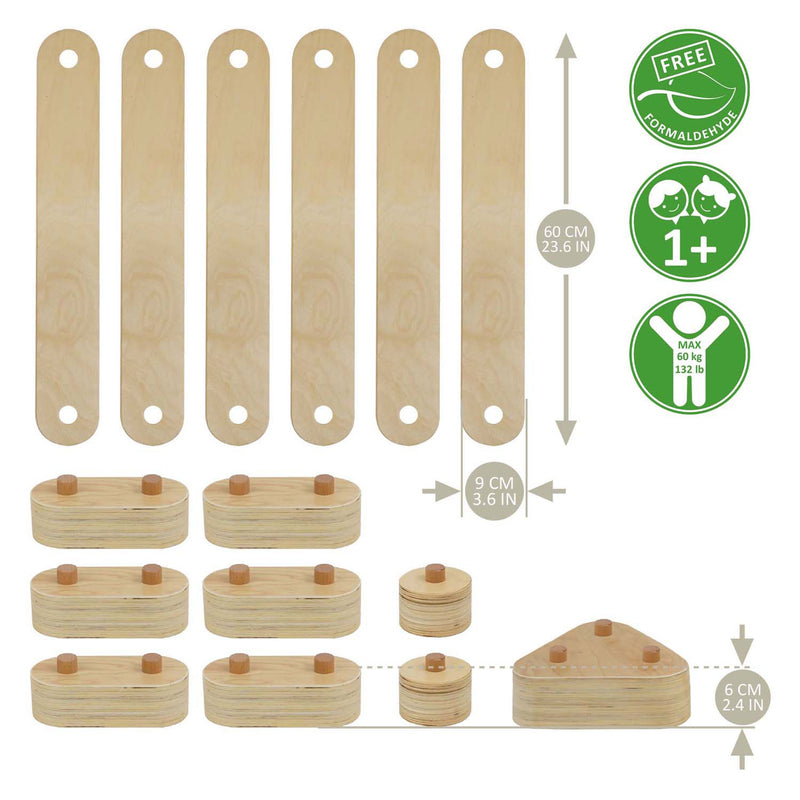 Houten Balanscircuitset, 15dlg.