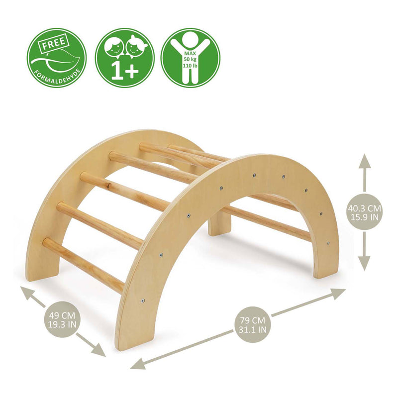 Houten Klimboog met Glijbaan Set