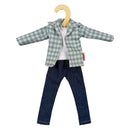 Geruit Overhemd met Jeans voor Modepoppen - 29cm