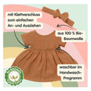 Meisjes Babypop met Bruin Jurkje - 34cm