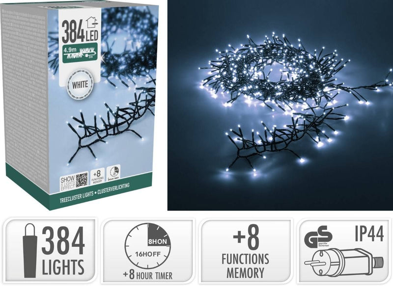 Treecluster Kerstboomverlichting - 384led - Wit