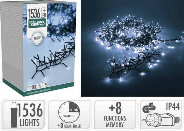 Treecluster Kerstboomverlichting - 1536led - Wit