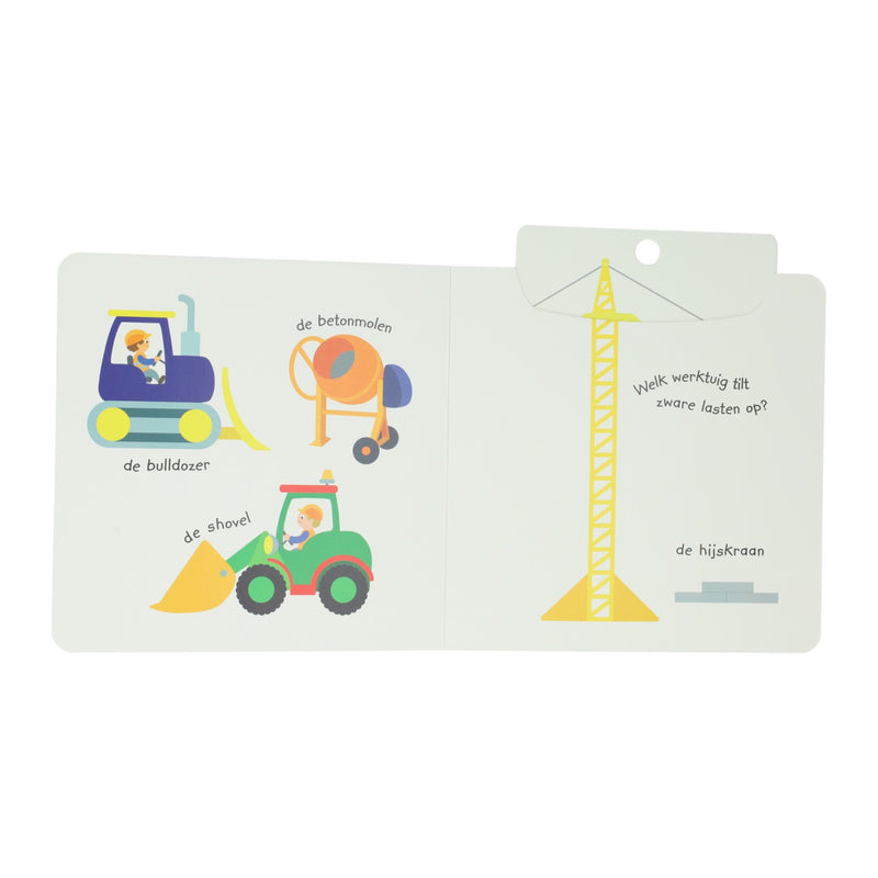 Kartonnen Schuifboekje - Spelen en leren Bouwplaats