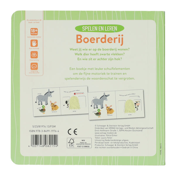 Kartonnen Schuifboekje - Spelen en leren Boerderij