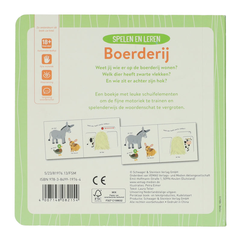 Kartonnen Schuifboekje - Spelen en leren Boerderij