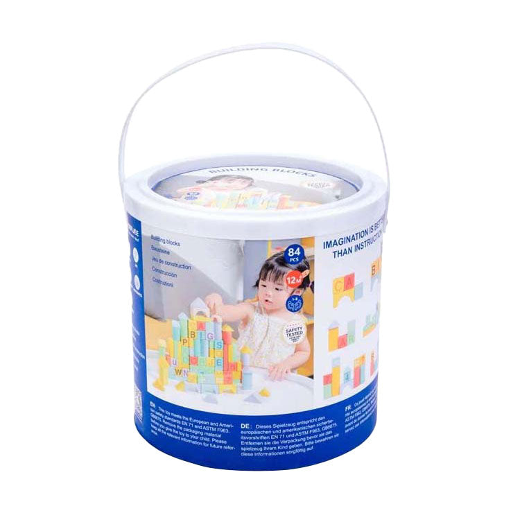 Houten Bouwblokken Kleur, 84st.