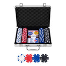Pokerset in zilveren koffer met 200 chips
