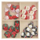 Resin Kerstmis Figuren in Houten Doos - 24dlg.