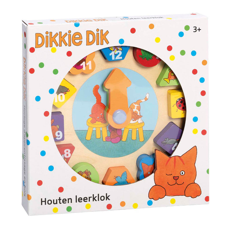 Dikkie Dik Houten Leerklok, 12dlg.