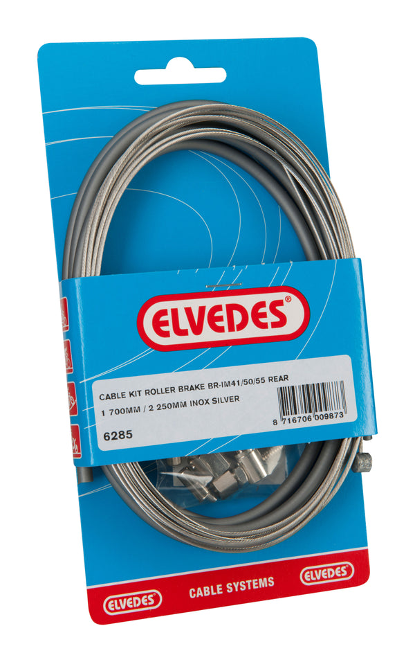 Rollerbrake kabelkit Elvedes BR-IM85/81/55/45 1700mm / 2250mm RVS - zilver (op kaart)